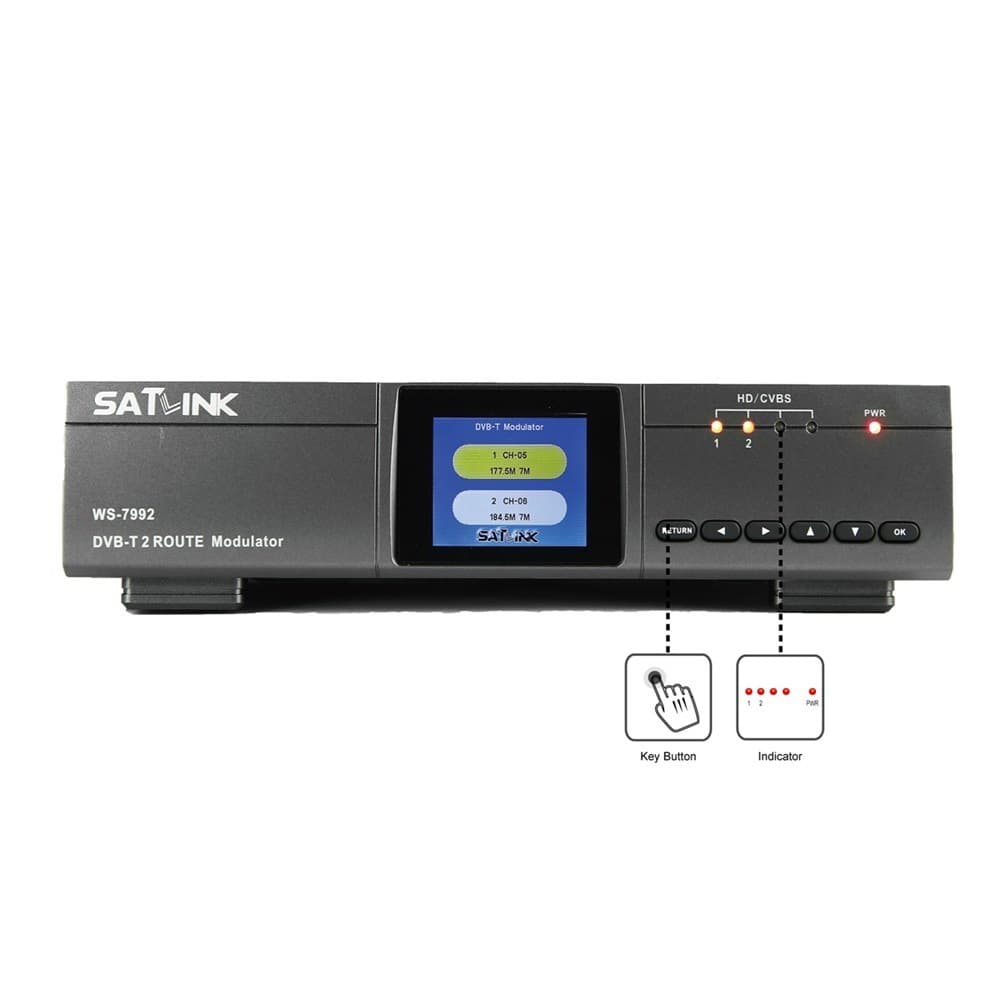 Satlink WS-7992 Two Route DVB-T Modulator / AV / HDMI 2-Channel Modulator