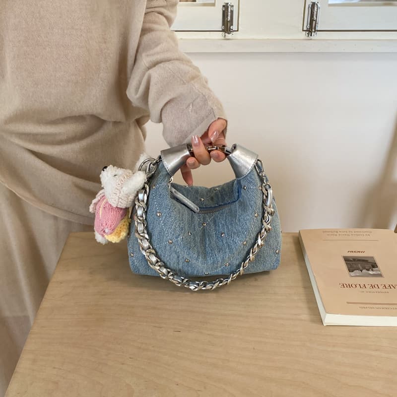 High-end denim armpit bag for women 2026 new fashion versatile crossbody bag super hot handheld shoulder bag