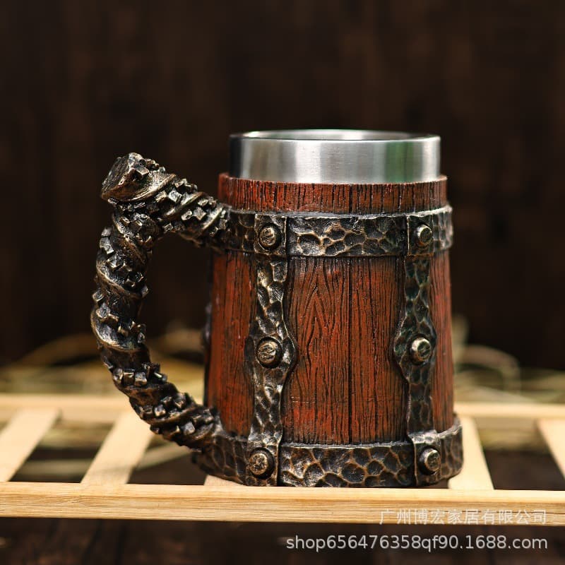Original Export Creative Wooden Barrel Beer Mug 3D Wooden Barrel Mug Handmade Wooden Beer Cup
