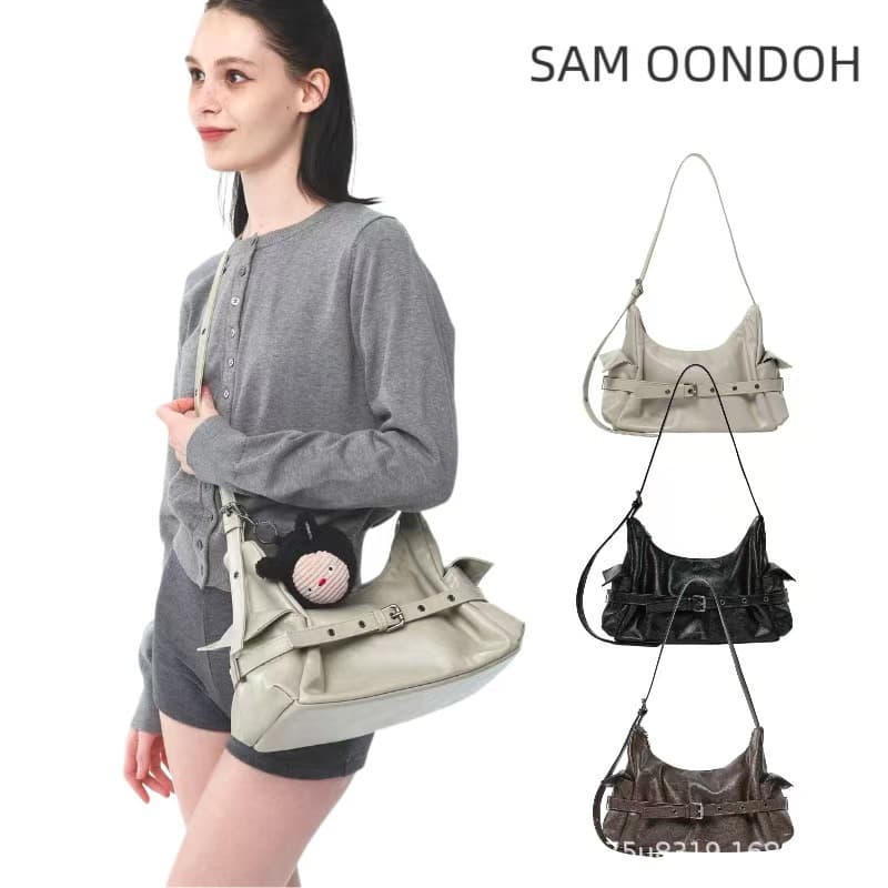 Korean niche SAMOONDOH new motorcycle bag, fashionable and versatile, large capacity shoulder and crossbody bag