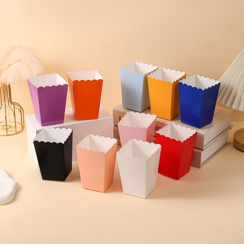 Cross-border popcorn boxes, disposable packaging baking boxes, snack and fries boxes, food packaging boxes available for wholesale.