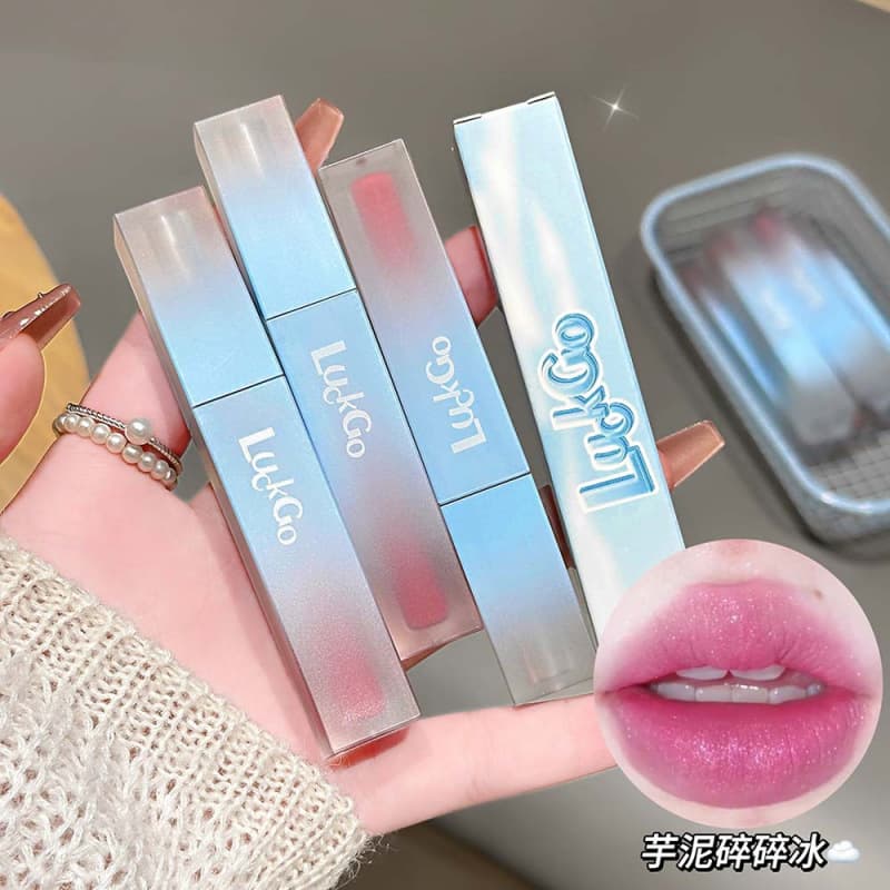 LUCKGO ice blue matte lip mud natural matte matte velvet makeup lip glaze cosmetics lipstick cross-border makeup
