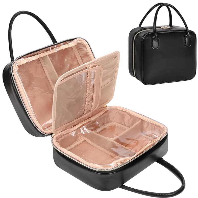 Girls Travel Makeup Bag Large Capacity Cosmetic Organizer with Compartments Toiletries and Travel Essentials