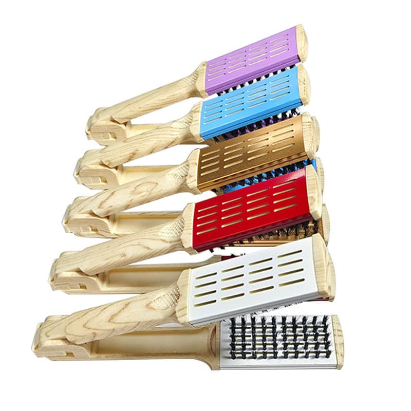 Manufacturer wholesale straightening clip hair styling comb V-shaped clip finishing comb straightening pig bristle comb air splint comb