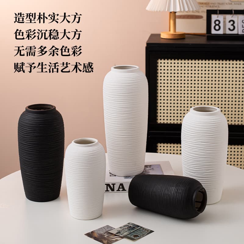 Creative Simple Ceramic Vase Water-Fillable Vase Hydroponic Fresh Flower Pot Simulation Flower Arrangement Decoration Vase