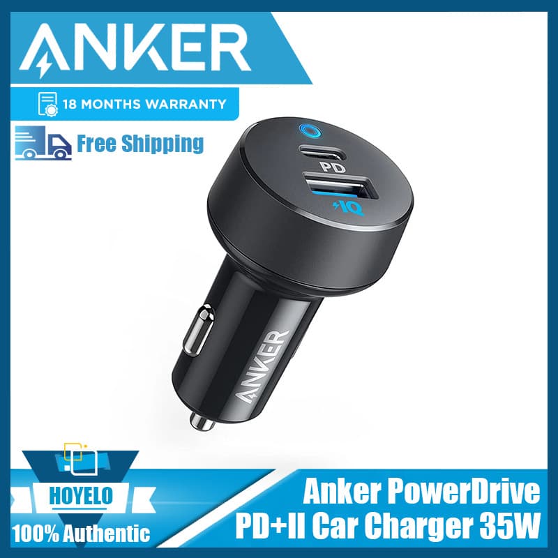 Anker Car Charger with PD Fast Charging for Apple, Cigarette Lighter Adapter, USB Car Charger
