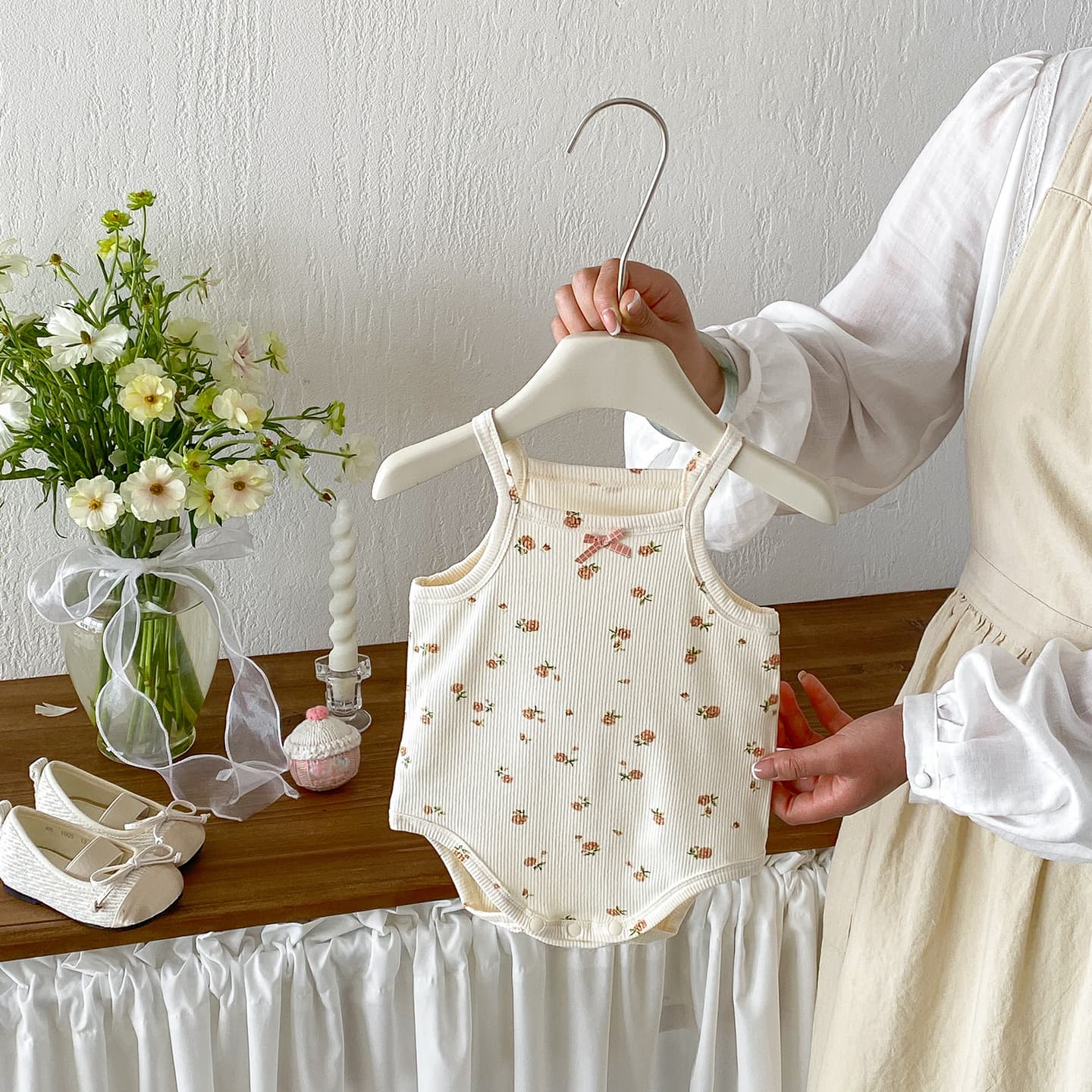 Dianxi baby thin clothes newborn baby girl full moon hundred days jumpsuit summer new sling bag fart clothing