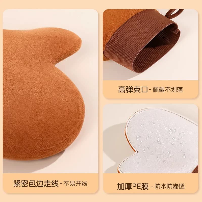 Body Lotion Application Gloves for Sunscreen, Self-Tanning, Massage, Quick Application Tool with Flocked Surface