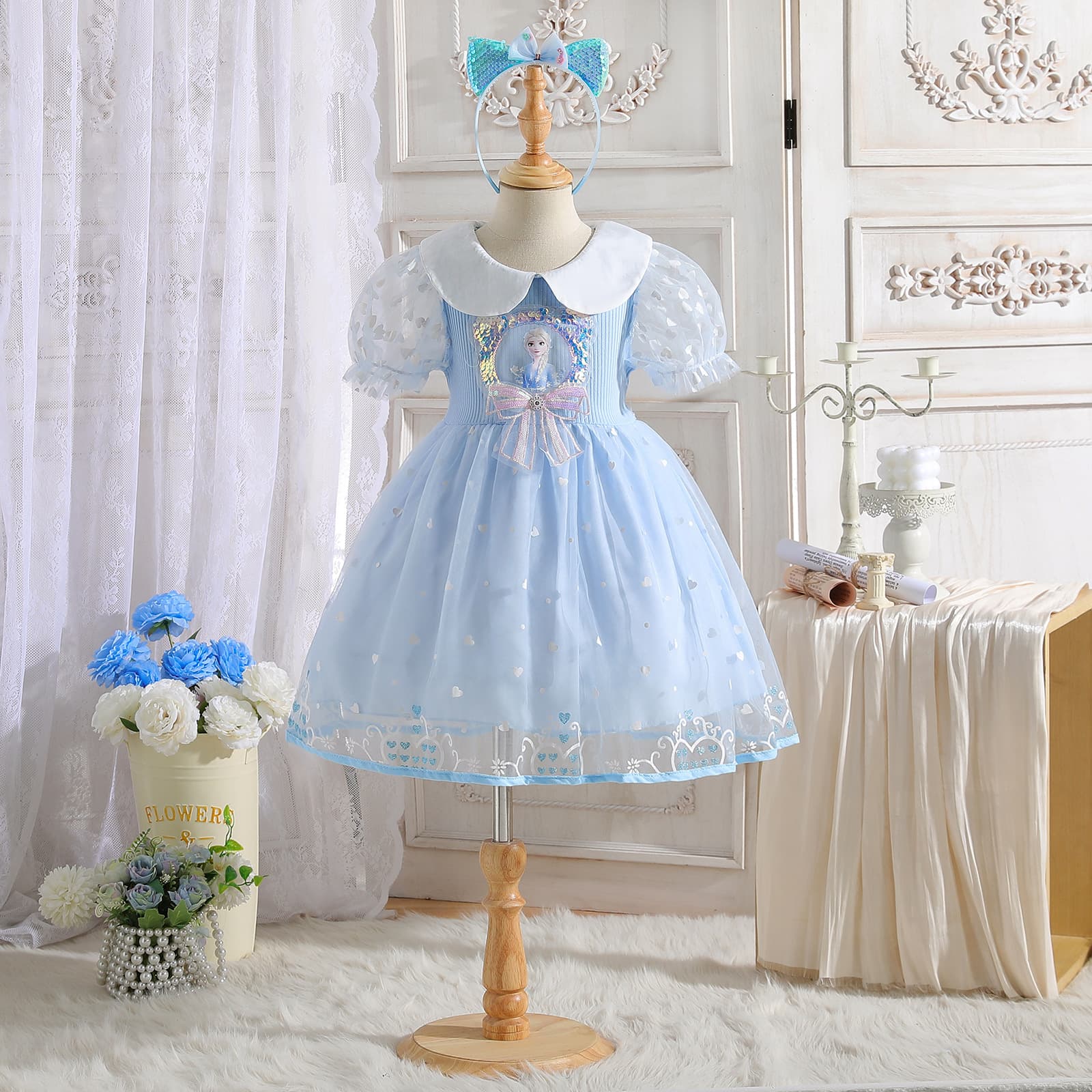 Elsa Princess Dress Summer Style Girls Dress New Summer Baby Girl Elsa Kids Dress