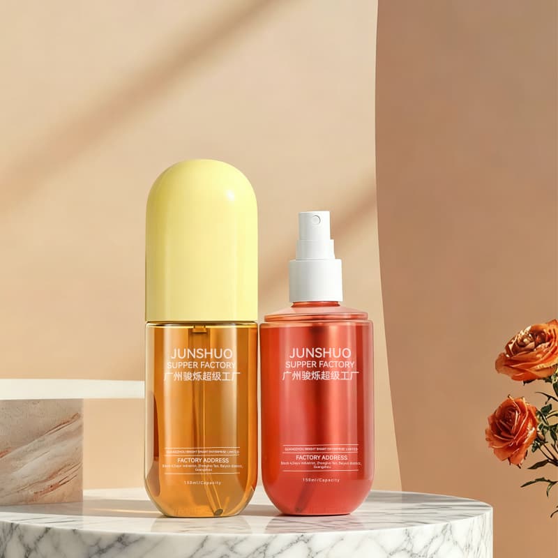 Source factory 100ml customized pet cosmetic bottle 60ml/120ml oval capsule spray bottle with lid