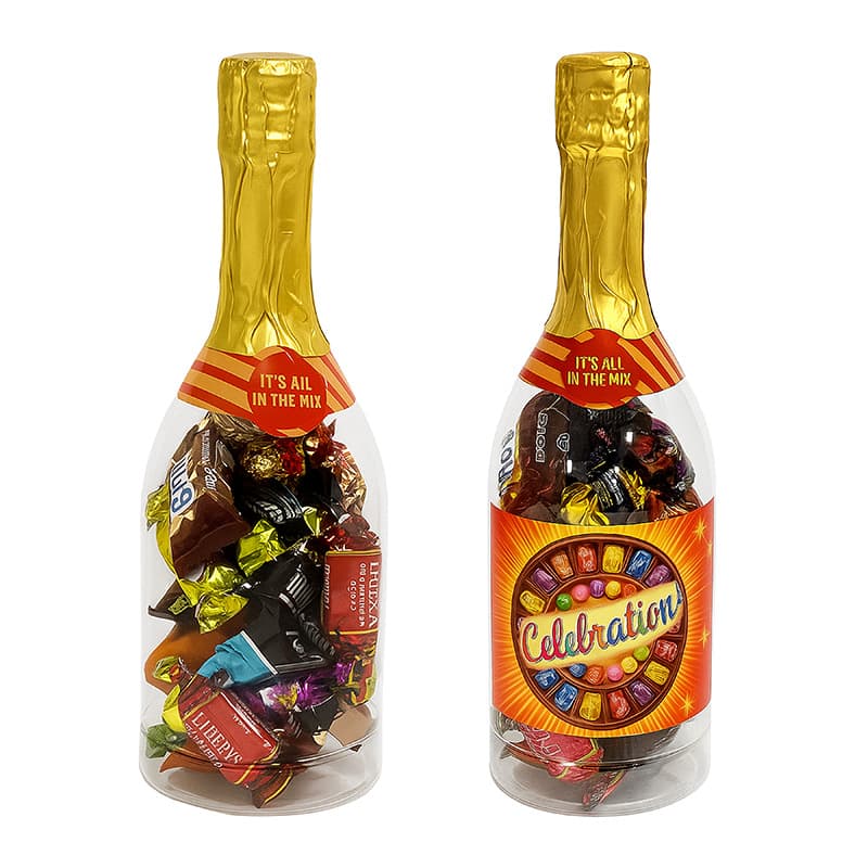 Manufacturer direct supply 92x295(mm) PET champagne bottles, food-grade material.