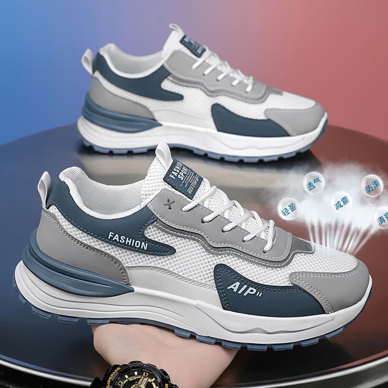 Spring Men's Casual Shoes Mesh Breathable Outdoor Sports Shoes Trendy Versatile Student Running Shoes Men's Dad Shoes