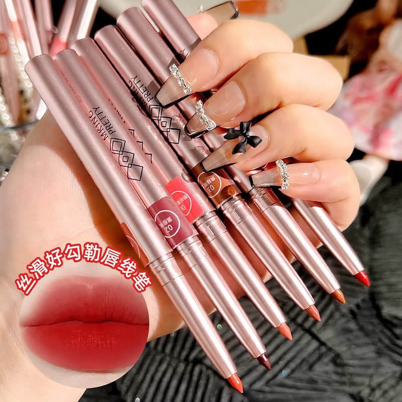 MK Rotating Lip Liner Pencil Lipstick Waterproof Long-Lasting Matte Women's Lip Liner Makeup Trend Factory Direct Sales Lip Shape