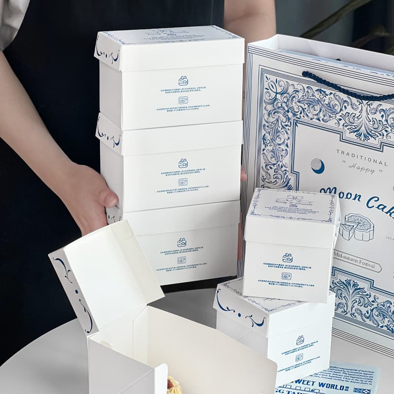 Minimalist Small Cake Packaging Box Dessert Box Cut Piece Box Mousse Mille Crepe 2 Baking 3 Inch French Pastry Box