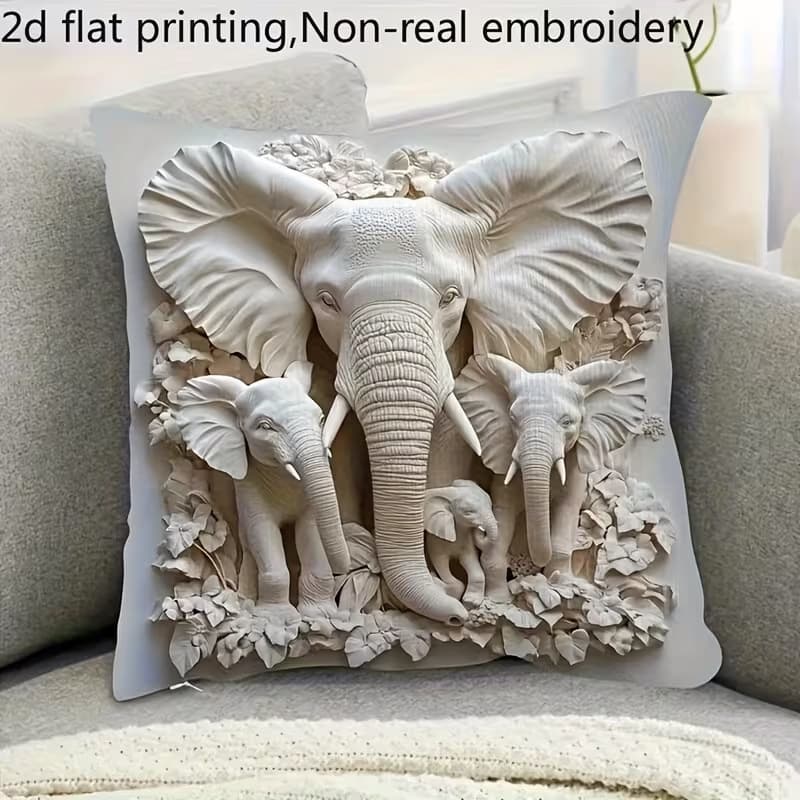 Cross-border Sofa Throw Pillow Cover, Skin-friendly Short Plush, Cute Animal Cat Pillow Cover, Living Room Cushion Cover, Insert Not Included