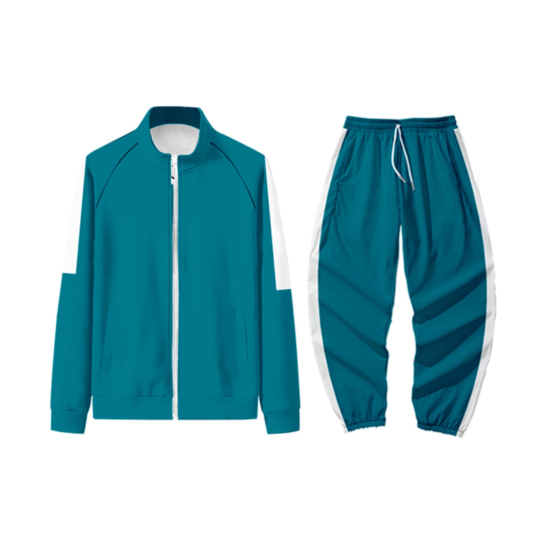 Children's sportswear autumn stand collar zipper sweatshirt (new digital number) dark green blue three-piece children's clothing X-O