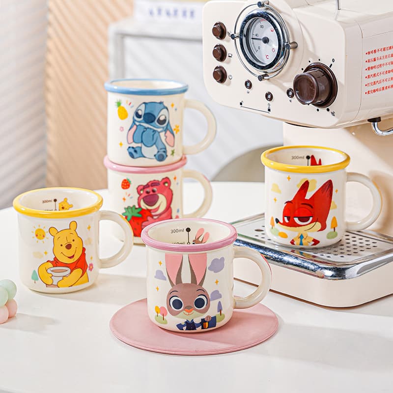 Mickey Ceramic Cup Water Cup Home Cartoon Breakfast Cup Coffee Cup Birthday Gift Souvenir Disney Authorized