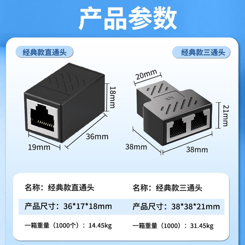 Factory Direct Network Straight Through Connector, Ethernet Cable Coupler Extender Adapter RJ45 Network Connector Straight Through