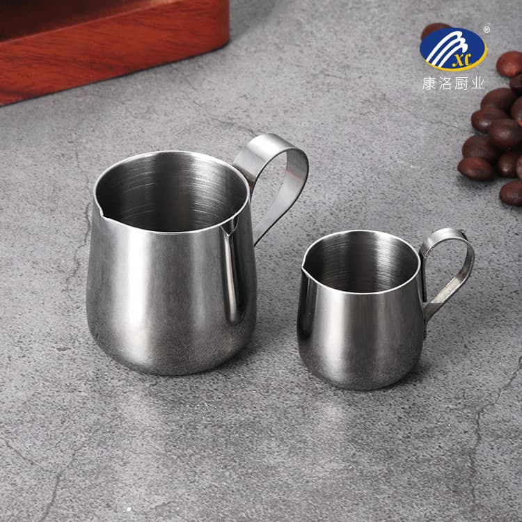 Manufacturer 304 Stainless Steel Mini Milk Jug Frothing Pitcher Spout Frothing Jug Small Milk Pot Coffee Milk Cup Coffee Tool