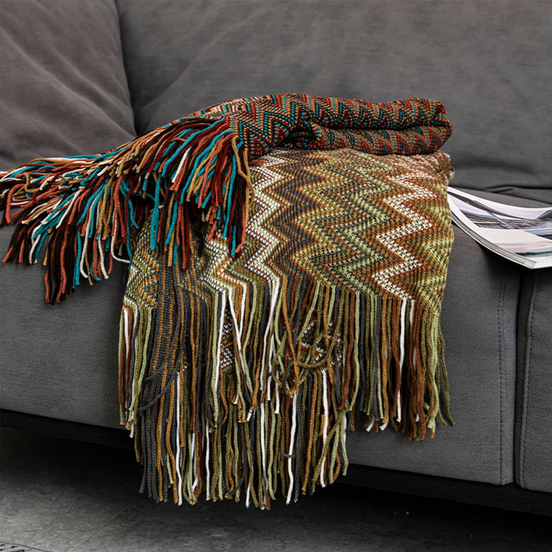 C3 Bohemian Throw Blanket for Hotel, Office, Nap, Multi-Functional Guesthouse Cover, Summer Beach Sun Protection
