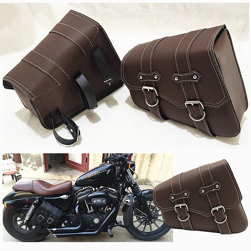 HaLei Cruiser Triangle Side Bag, Side Box Bag, PU Leather Hanging Bag, Side Bag, Tool Bag, Rider Bag