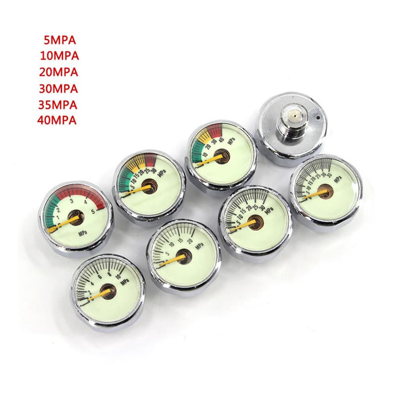 5-40MPa Pressure Gauge 25mm High Pressure Pump Air Compressor Manometer Small Gauge for Scuba Diving Breathing Cylinder CO2
