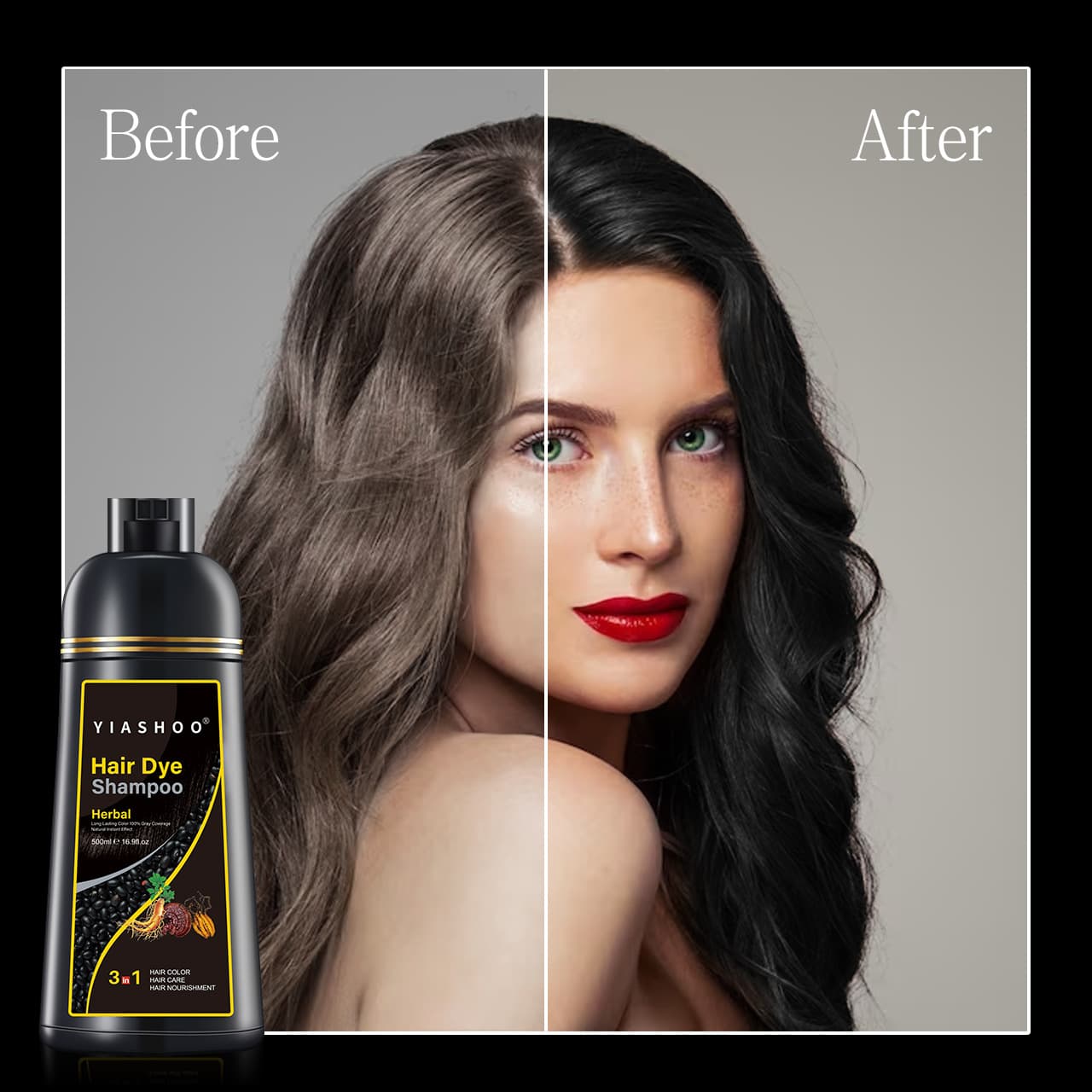 Cross-border Hair Color Shampoo - Easy-to-Color Instant Hair Dye Shampoo for Gray Hair Coverage, Plant-Based Hair Dye