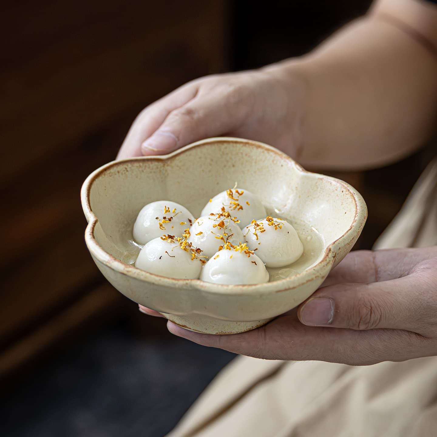 Old flower-shaped rice bowl, stoneware small bowl, household dessert bowl, snack bowl, personal dry rice bowl, ceramic tableware