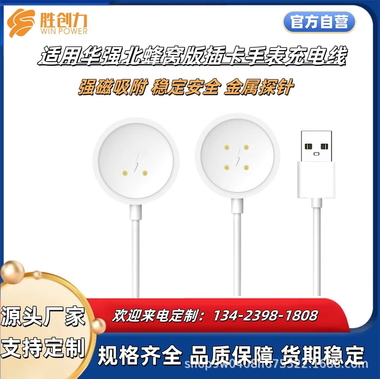 Universal 2-pin and 4-pin Huaqiangbei cellular version DW89/88 watch charging cable with card slot for S9 Ultra/VP600