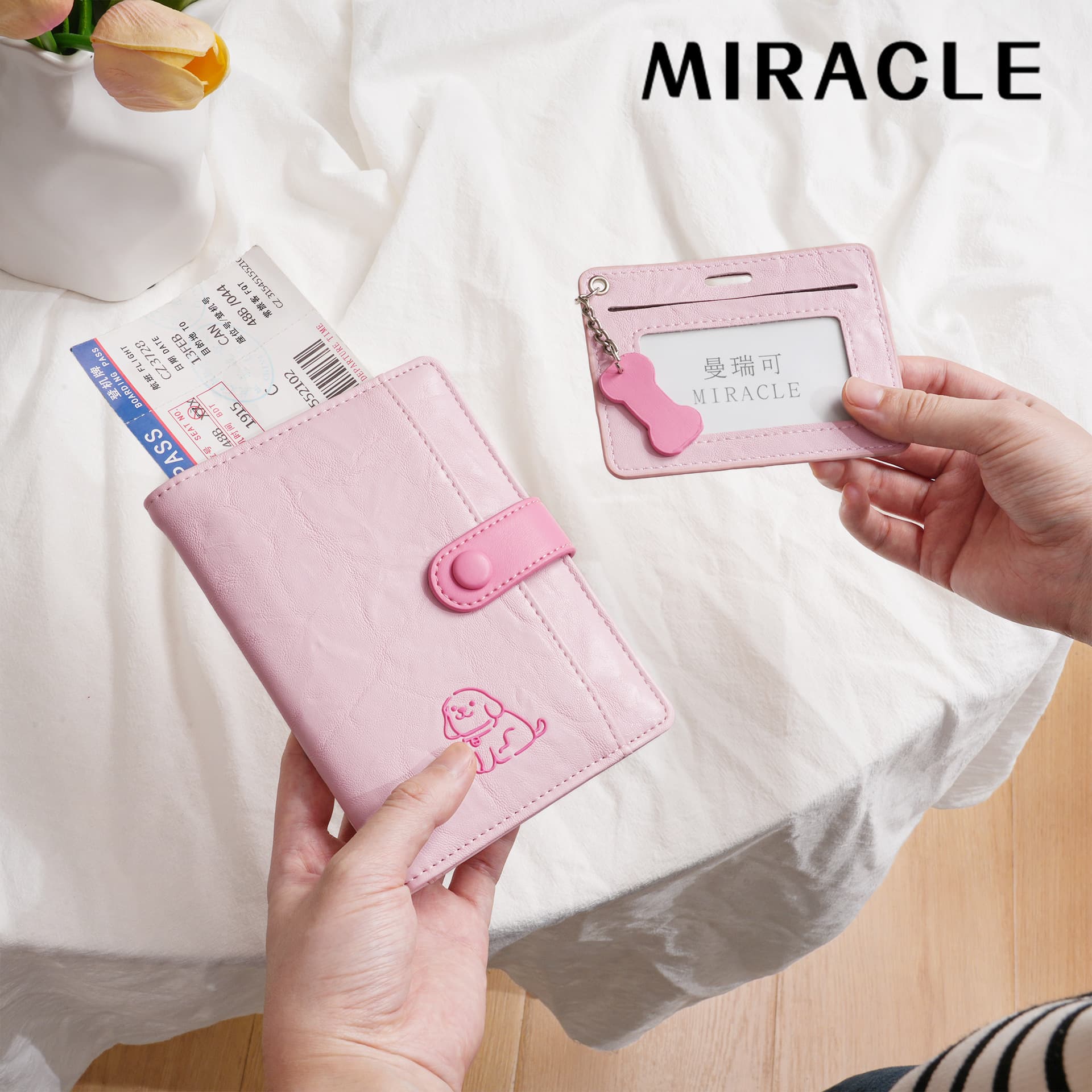 Line Dog Passport Holder Travel Document Organizer Wallet Passport Cover for Airline Tickets, ID, Bank Cards, In Stock