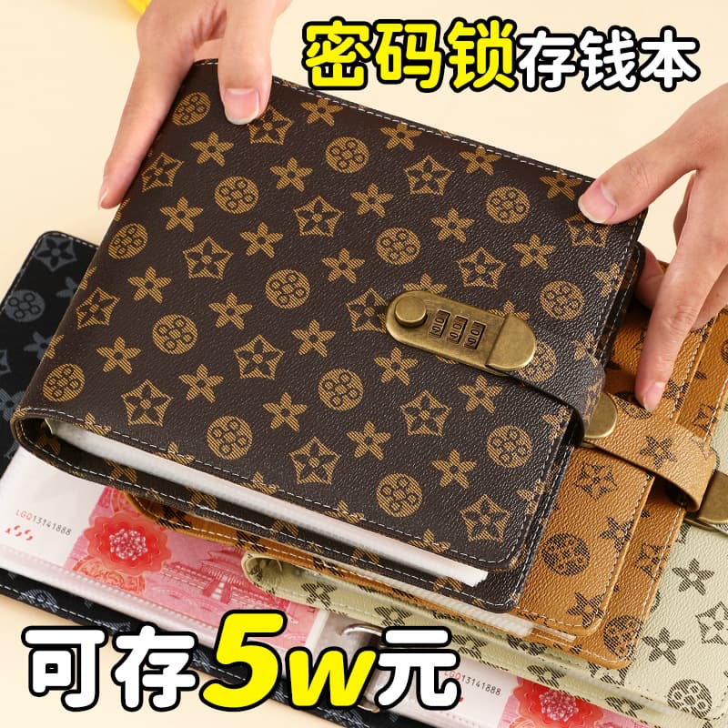 Square presbyopic password lock cash storage book money clip money book 2026 new wallet large capacity storage wallet