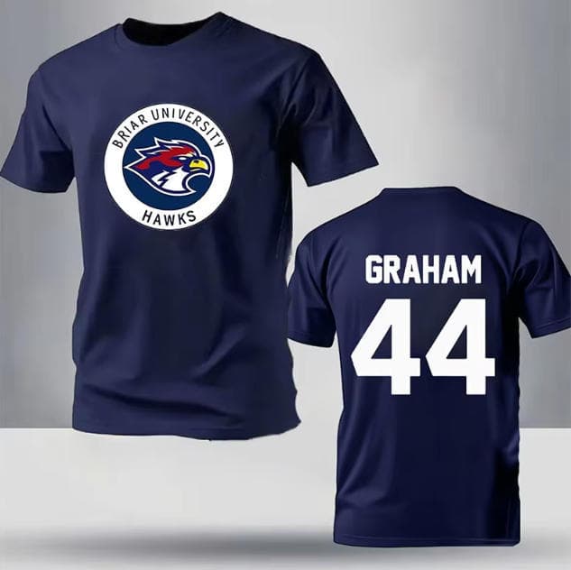 Summer off-campus Brier University Jersey Graham 44 size 22 cotton O-neck short-sleeved T-shirt men's and women's tops