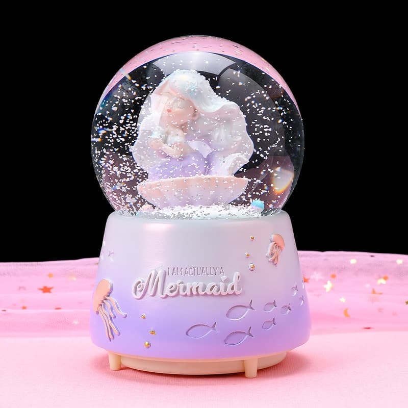 Astronaut Crystal Ball Music Box Music Box Snow Mermaid Princess Girls Children Birthday Gift Christmas