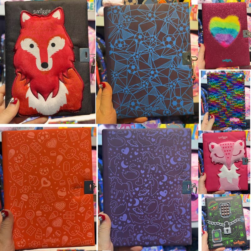 Australian Smiggle Diary Notebook for Students, Thick Notepad with Lock, Secret Notebook for Primary and Secondary School Students