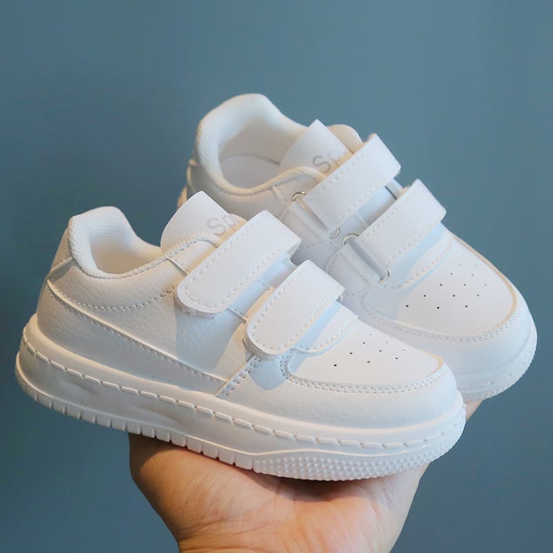 Children's White Shoes Spring Autumn New Style Boys Sports Shoes White Girls Casual Skate Soft Sole Baby