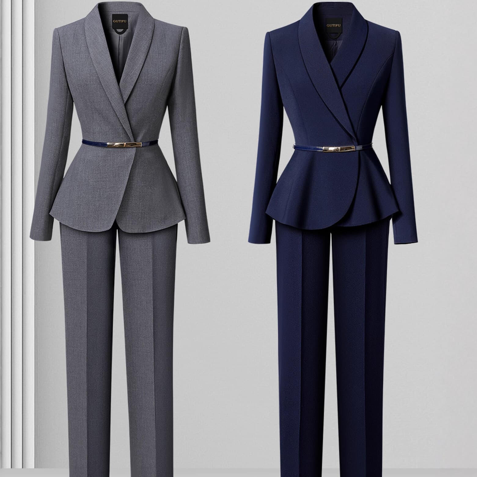 Professional Suit Set for Women Spring Autumn Elegant Waist-Nipped Hotel Front Desk Uniform Counter Staff Gold Jewelry Store Workwear