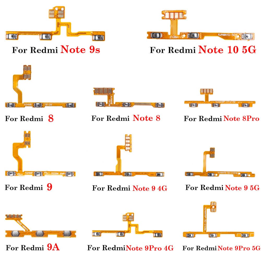 For Xiaomi Redmi 8 Power and Volume Flex Cable 9A Note 8 9 9S Pro 4G 5G Switch Control
