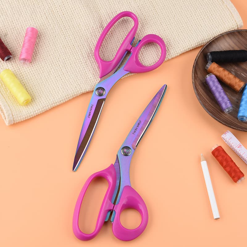 Household Tailor Scissors, Fabric Scissors, Clothing Scissors, Sewing Scissors, Ceremonial Ribbon Cutting Scissors, Multi-Purpose 9-Inch Color Titanium Scissors