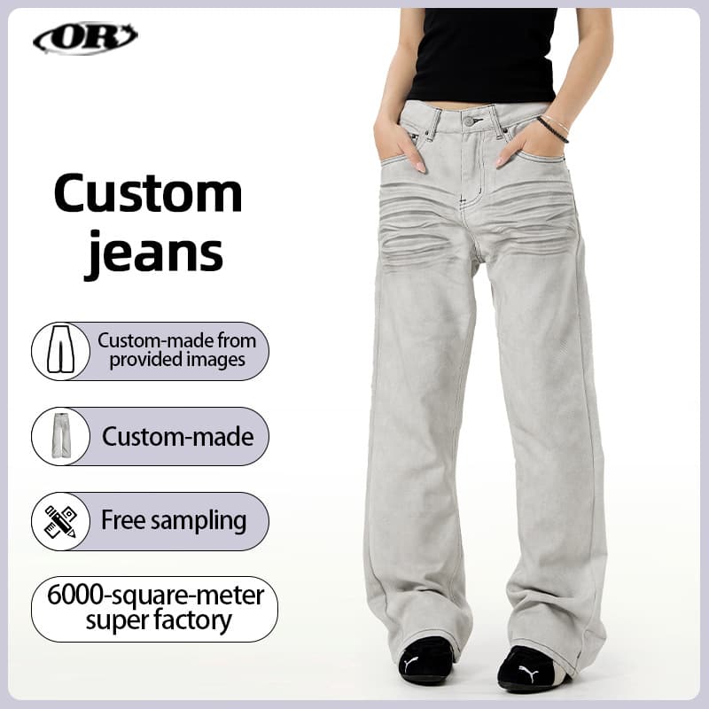 Custom jeans pants OEM/ODM clothing factory samples available