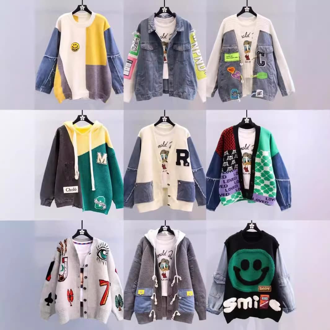 Foreign trade clothing women's final goods knitted sweaters women's sweaters women's autumn and winter Korean style outer tops and jackets