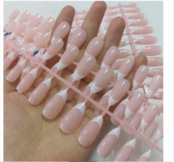 Hot-Selling 360-Piece Nude Pink French White Tip Almond Press-On Nail Tips Detachable Glossy False Nails Manicure Wholesale