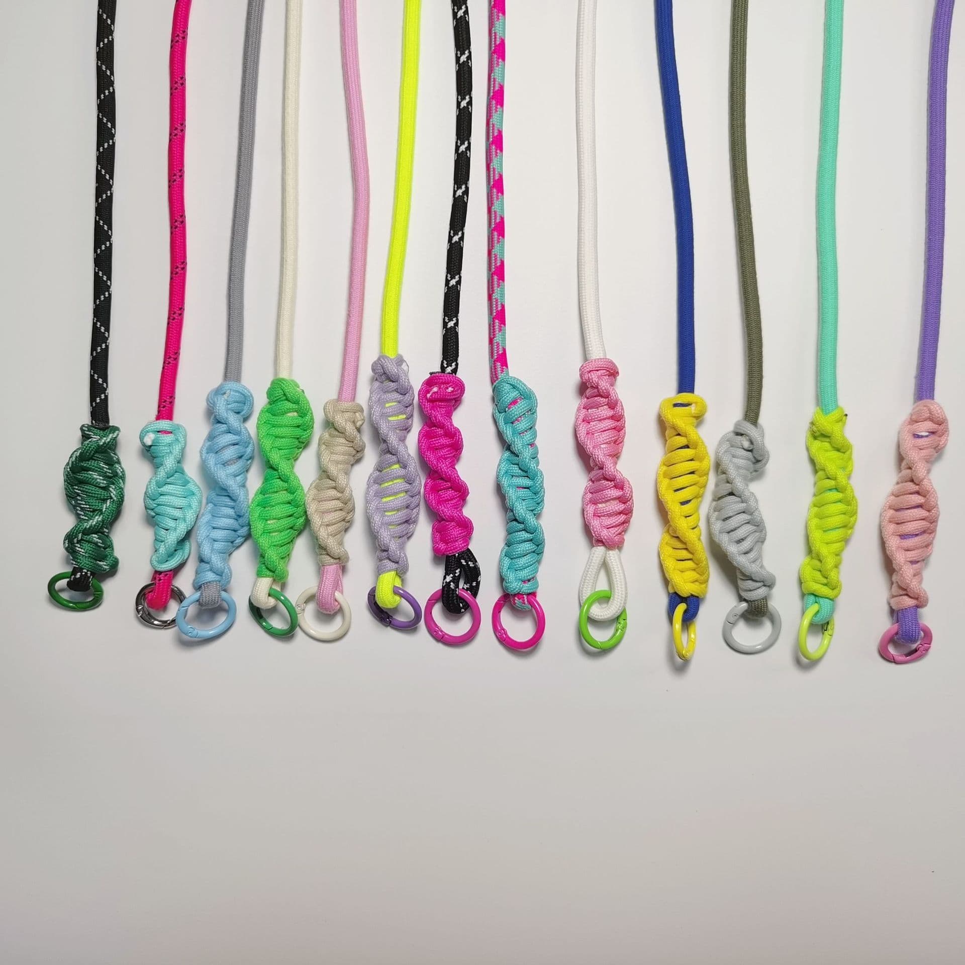 Long Double-Head Crossbody Plastic Adjustable Buckle Universal Phone Case Strap Single Rope Color Block Mobile Phone Lanyard
