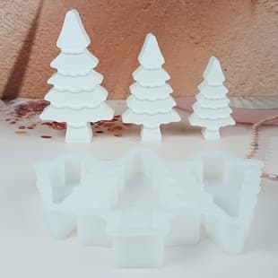 S1858 Christmas Tree Combination Ornament Decorative Cement Plaster Mold DIY Silicone Mold