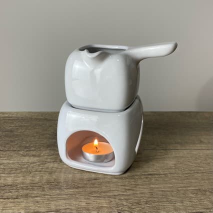 White Black Ceramic Detachable Candle Aromatherapy Lamp Essential Oil Stove Modern Minimalist Style Handmade Incense Stove