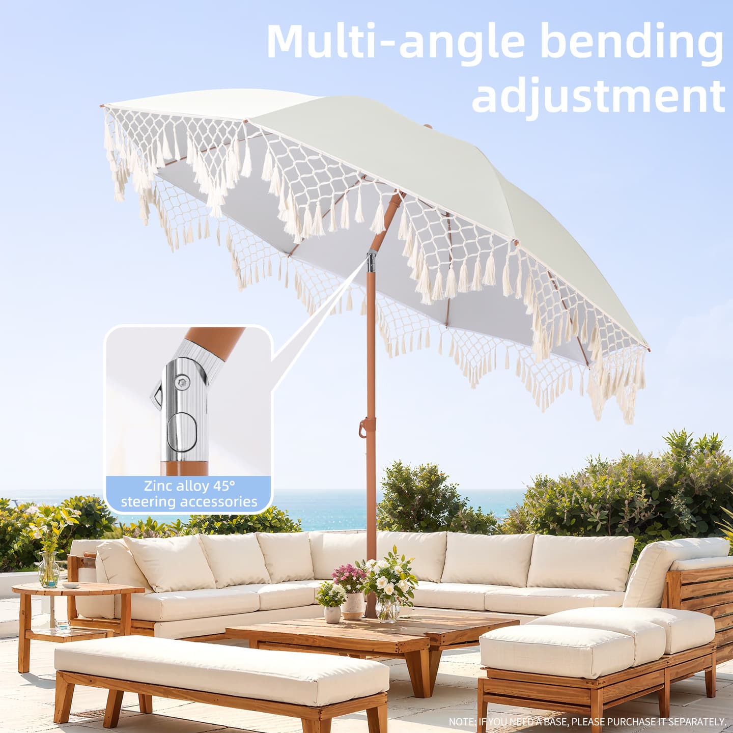 Seaside Vacation Beach Umbrella, Garden Tassel Sunshade, Pool Sun Protection Terrace Umbrella for Cross-border Trade