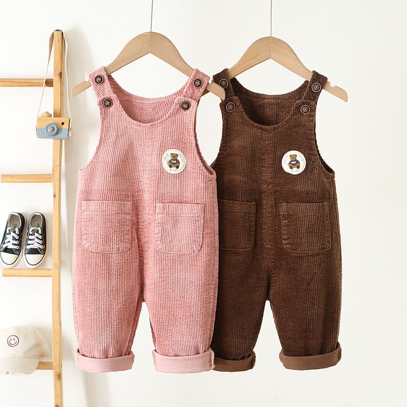 ins2026 Spring and Autumn Korean Style Children's Overalls 0-3 Years Old Baby Versatile One-piece Stretch Corduroy Overalls
