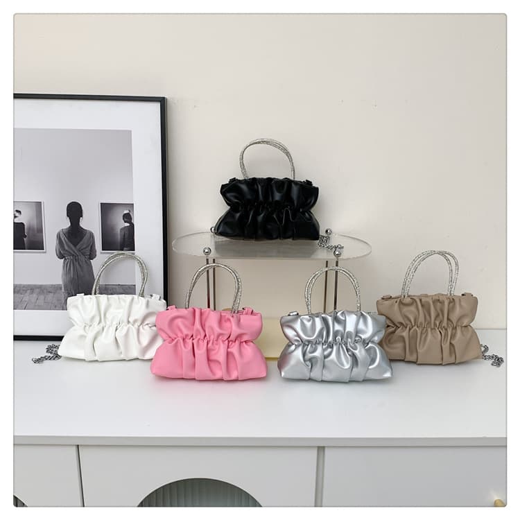 Chic Pleated Chain Cloud Bag for Women 2025 New Style Elegant Wrinkle Handbag Trendy Crossbody Bag