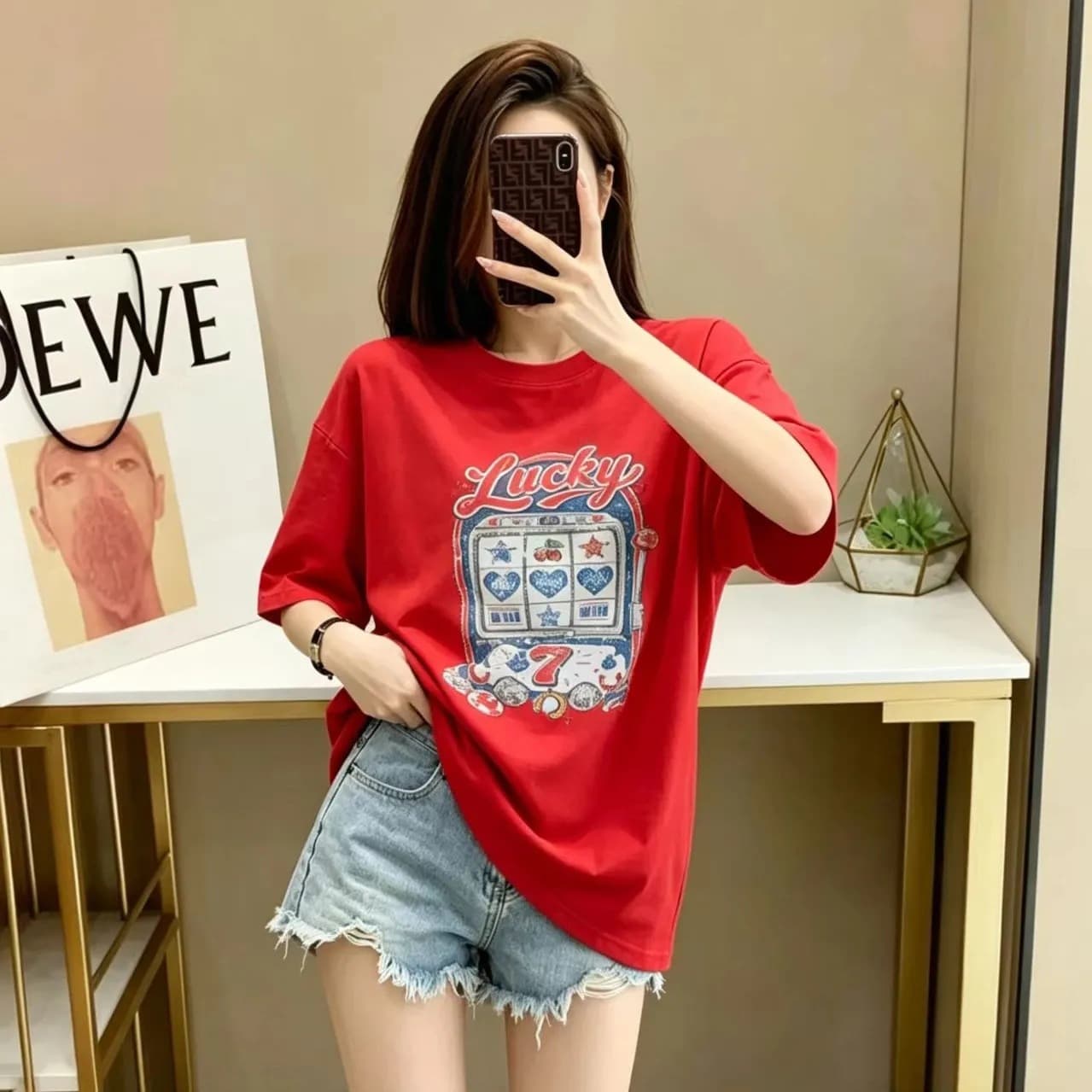 Korean Style Short Sleeve T-Shirt for Women 2026 Summer New Plus Size Slimming Cartoon Print Versatile Plus Size Women's Top