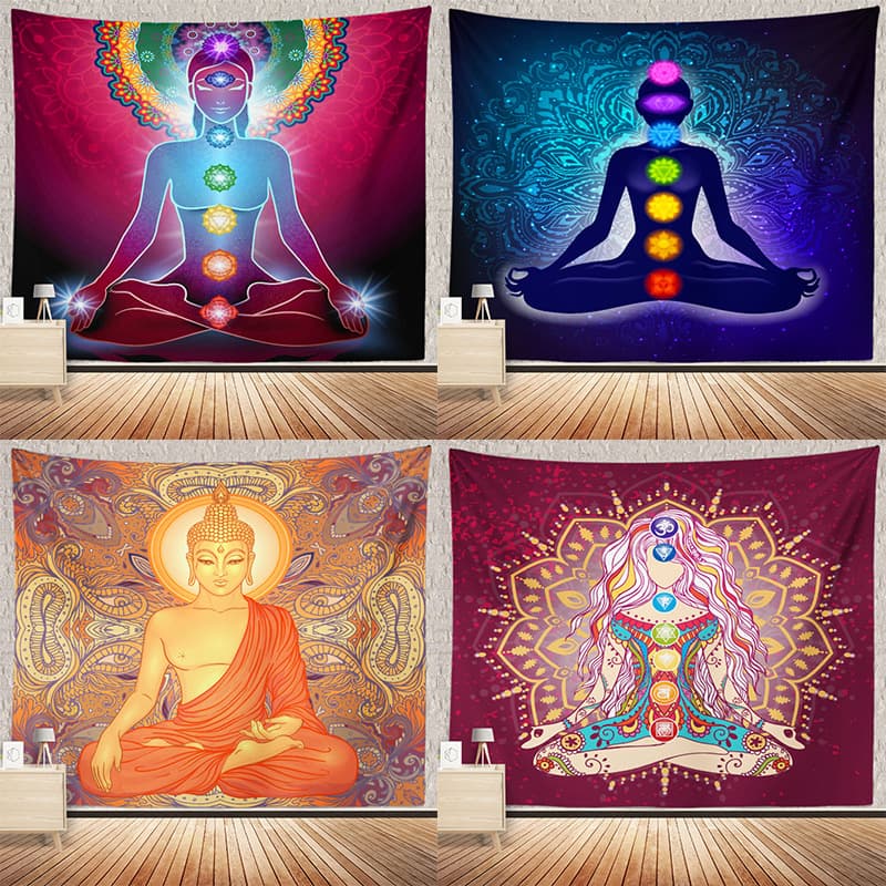 New yoga meditation tapestry tapestry tapestry meditation background cloth decoration thickened tapestry wholesale to figure DIY