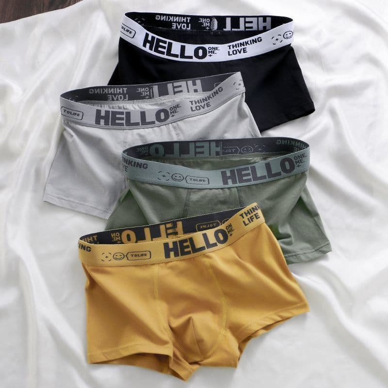 Pure Cotton Men's Boxer Briefs, Breathable, Antibacterial, Comfortable